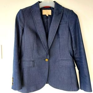 Blue twill blazer